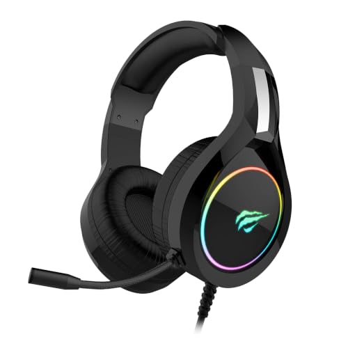 Havit Headphone Fone de Ouvido H2232d, Gamer, Iluminação RGB, com Microfone, Falante de 50mm, Conector 3.5mm, HAVIT, HV-H2232d, Cabo USB para Iluminação