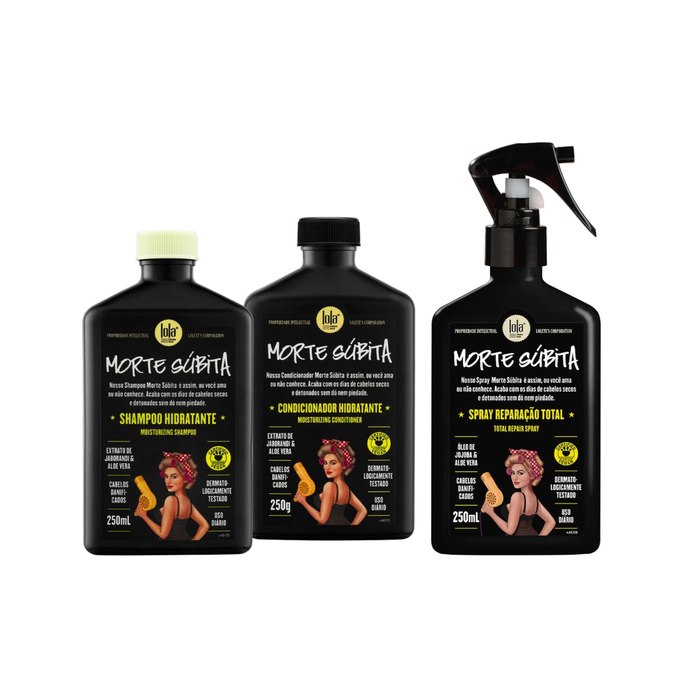 Kit Morte Súbita (Shampoo + Condicionador + Spray Reparação)