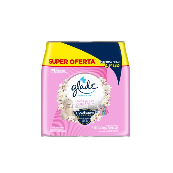 Aromatizador de Ambiente Automático Glade Lembranças de Infância 2 Refis de 260ml cada