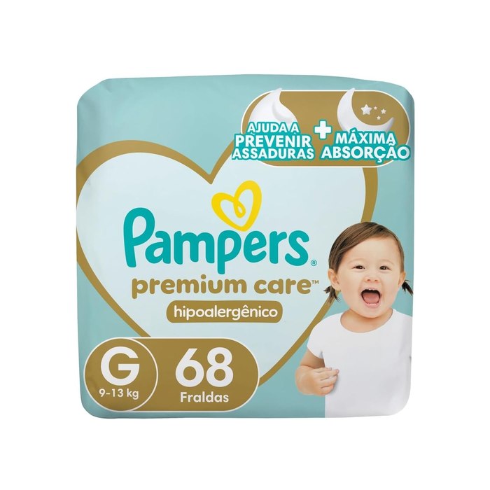 Fralda Pampers Premium Care Tamanho G 68 Unidades