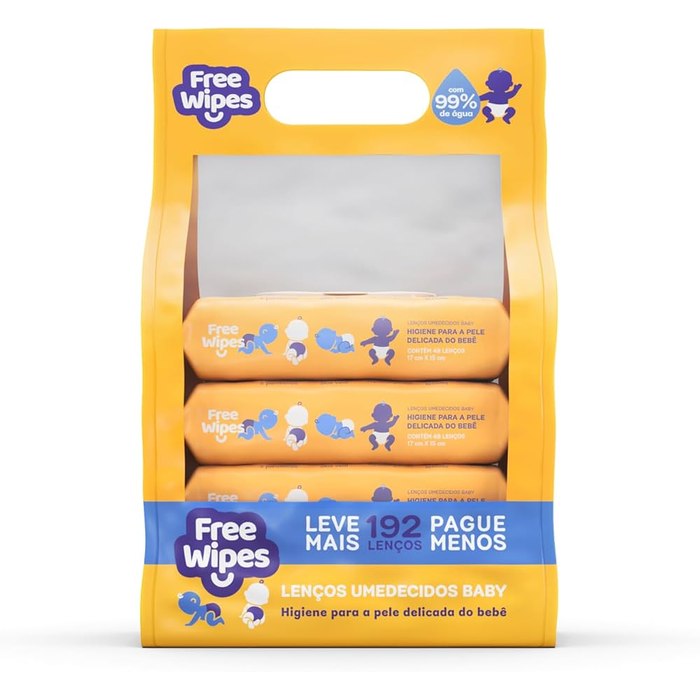 Free Wipes Baby Pack Com 4 Unidades