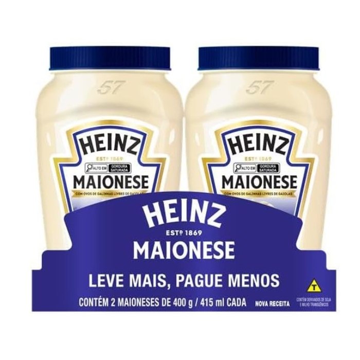 Heinz Pack Maionese Tradicional, 400G - 2 unidades