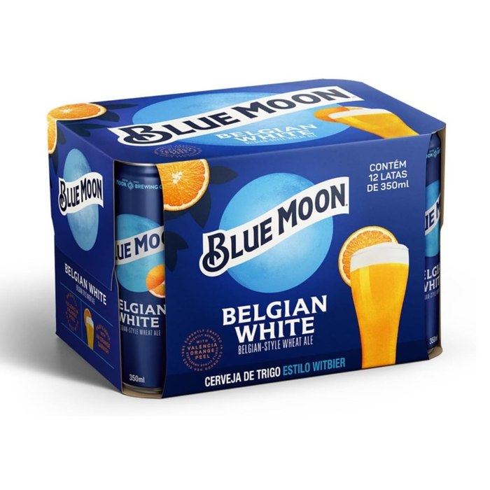 Blue Moon Cerveja Belgian White Ale Lata 350ML 12 Unidades