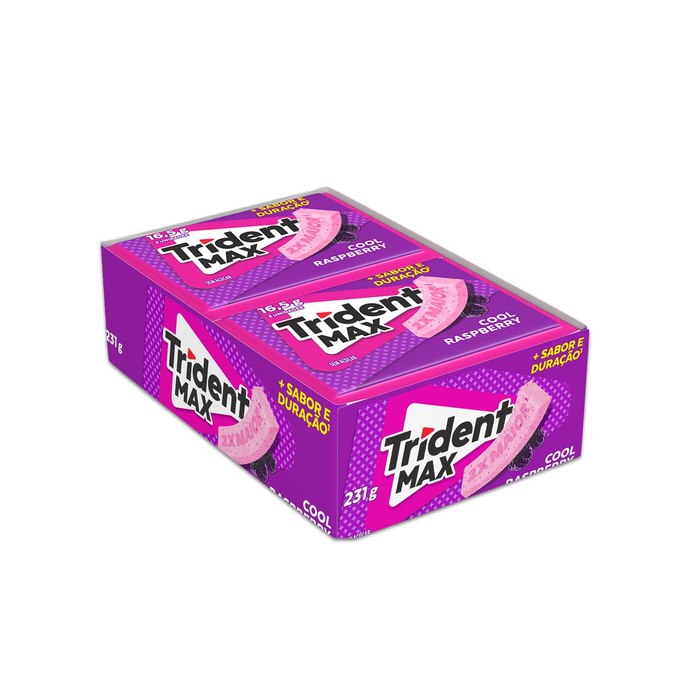 Chiclete Trident Max Cool Raspberry Sem Açúcar 14 unid.