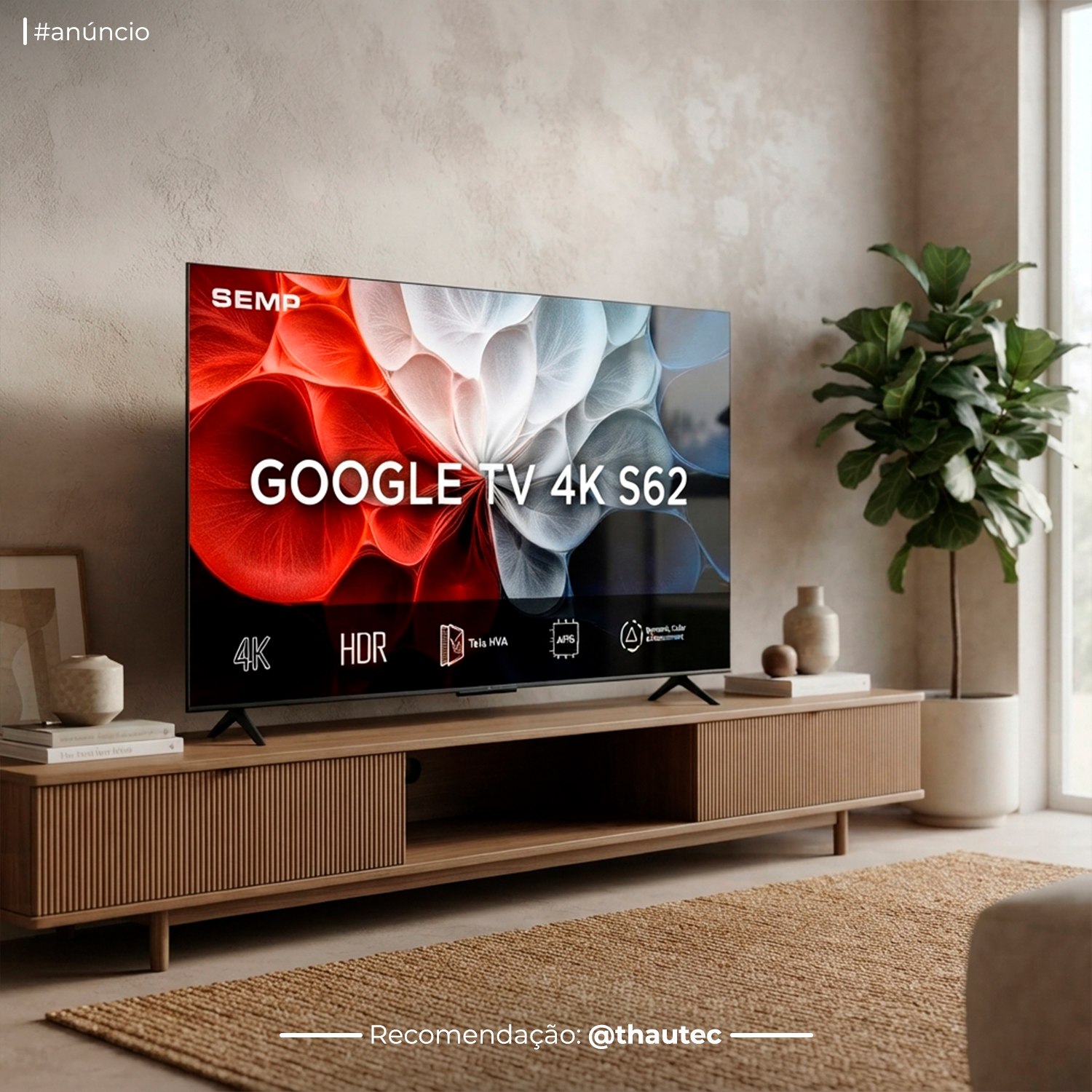 Smart TV Semp 43" S62 4k Uhd Google Tv (43s62)