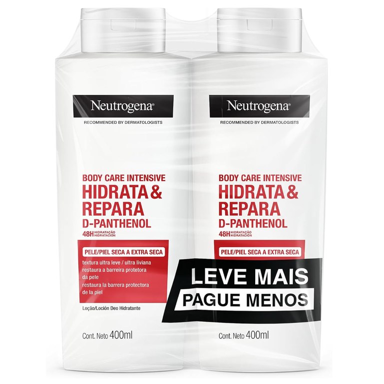 Creme Hidratante Neutrogena Hidrata&Repara, Kit 2 Unidades de 400ml