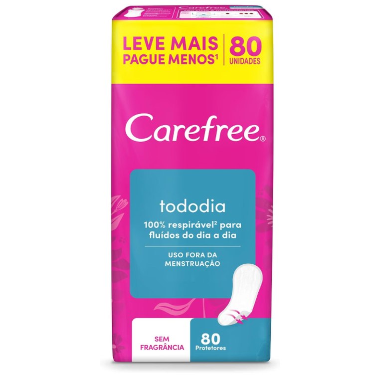 Carefree Protetor Diário Todo Dia sem Perfume 80 unidades