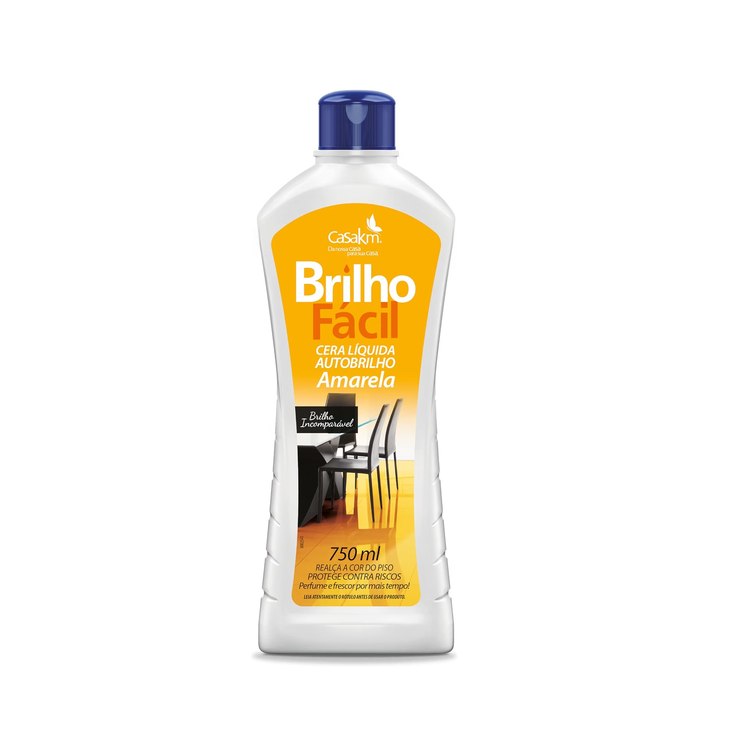 Cera Líquida para Pisos Casa Km Brilho Fácil Amarela 750ml