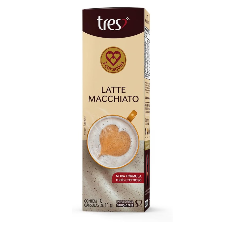 3 Corações Cápsula Latte Macchiato TRES - 10 unidades