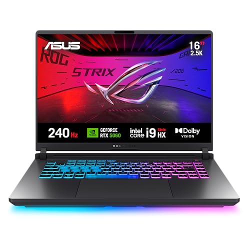 Notebook ASUS ROG Strix G16, Intel Core i9, RTX 5060, 16 GB, 512 GB SSD W11 Home, 16.0'', Eclipse Gray - G615JMR-S5001W