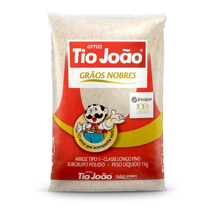 Arroz Branco Tio João Grãos Nobres 1kg