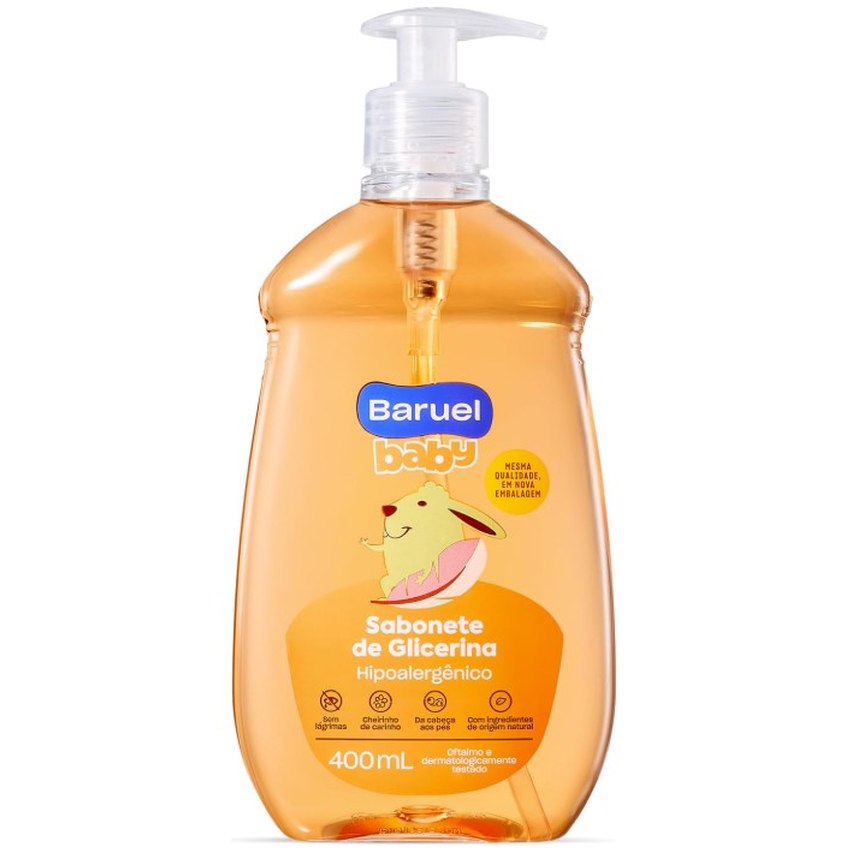 Sabonete Líquido Bebê Glicerina 400ml – Baruel Baby