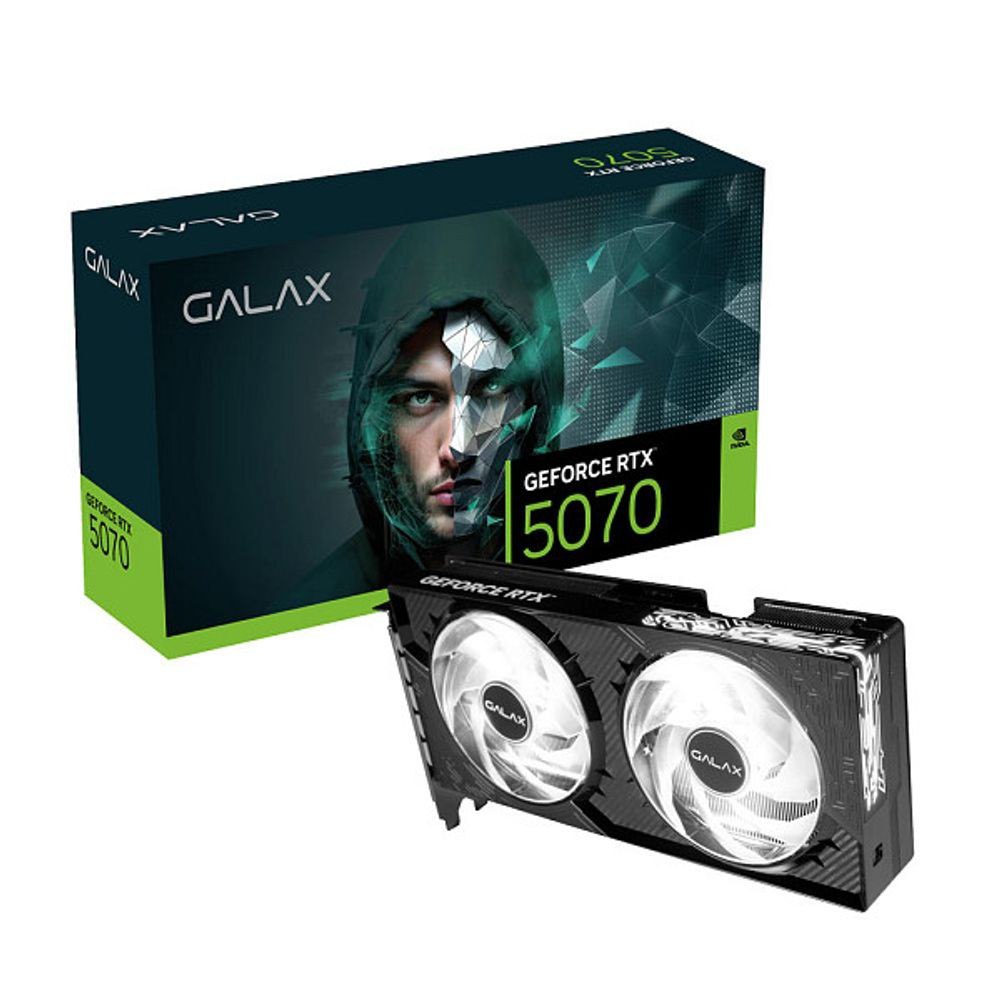 Placa de Vídeo NVIDIA GeForce Galax RTX 5070 1 Click OC 2x 12GB 192 Bits HDMI/3x Displayport 57NON7MDBROC