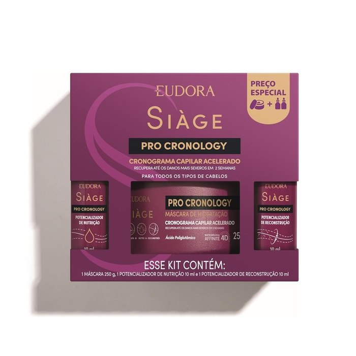 Kit Eudora Siàge Máscara + 2 Potencializadores Pro Cronology