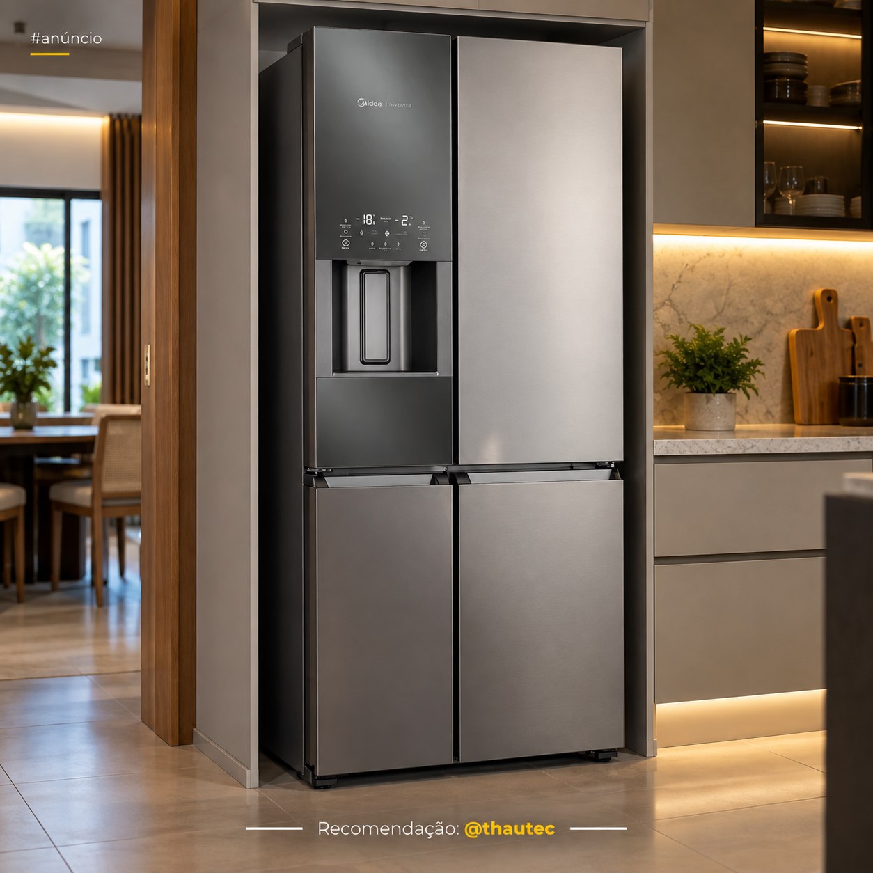 Geladeira Multi Door Electrolux 04 Portas Frost Free com 541L FlexiSpace Inox Espelhado 110v (IQ8WS)
