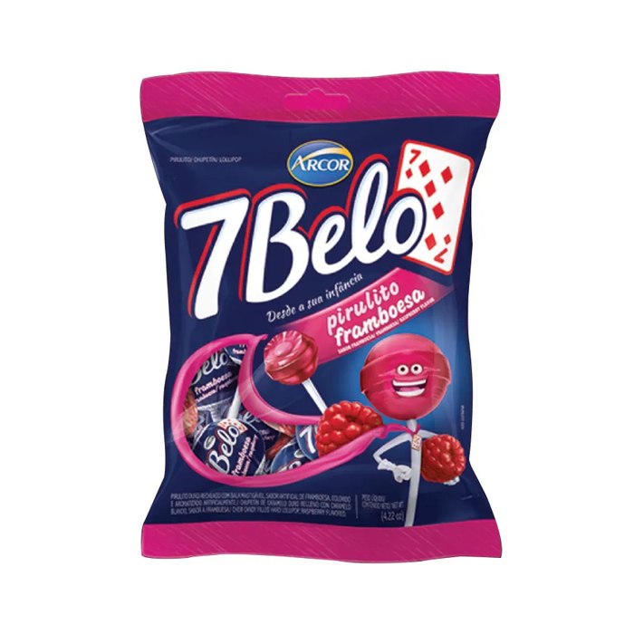 Pirulito 7 Belo Framboesa 500g