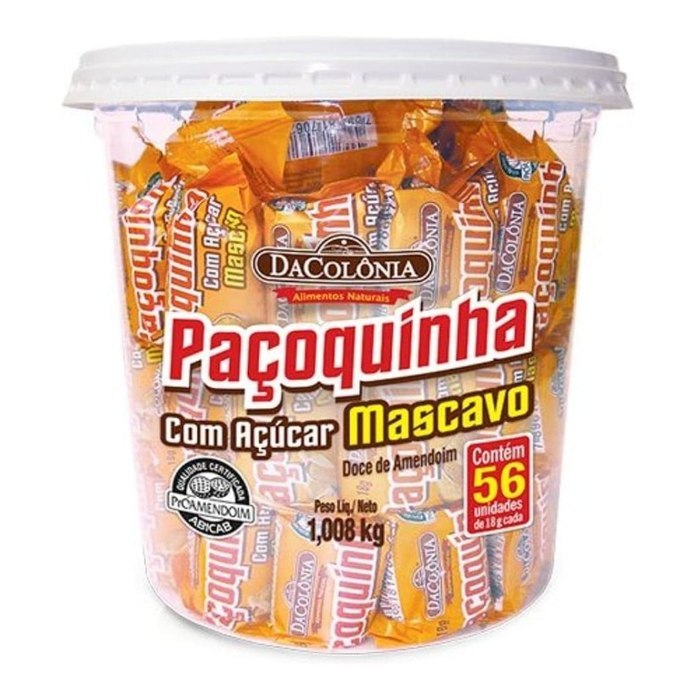 Da Colonia Paçoca Rolha C/ Açucar Mascavo Pote C/56