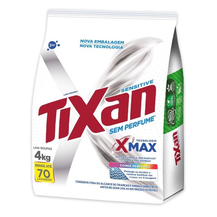 Ypê Lava Roupas em Pó Tixan Sensitive Sachê 4Kg