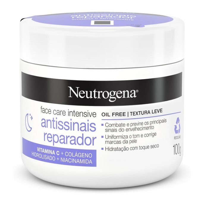 [4 UNIDADES] Neutrogena Hidratante Facial Antissinais Reparado Face Care Intensive, 100g