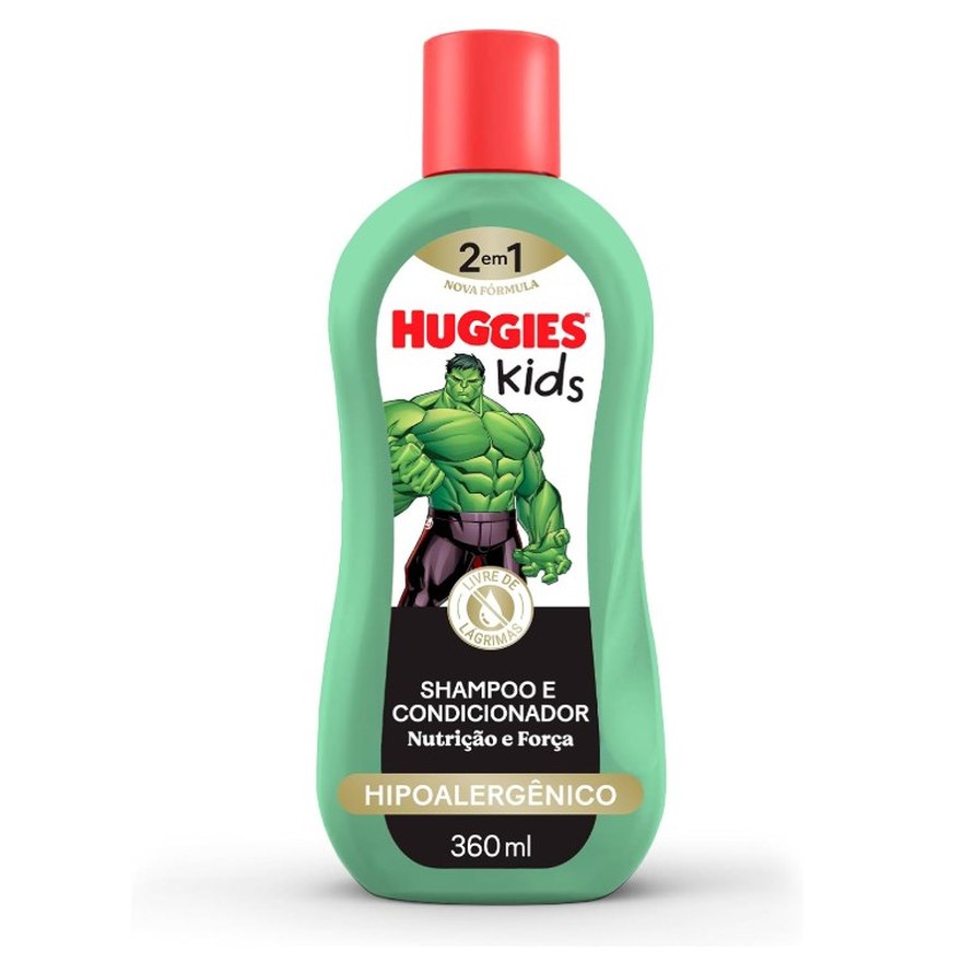 Shampoo Huggies Kids Nutrição e Força Hulk 360 ml