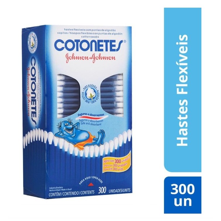 Cotonetes Hastes Flexíveis,300un