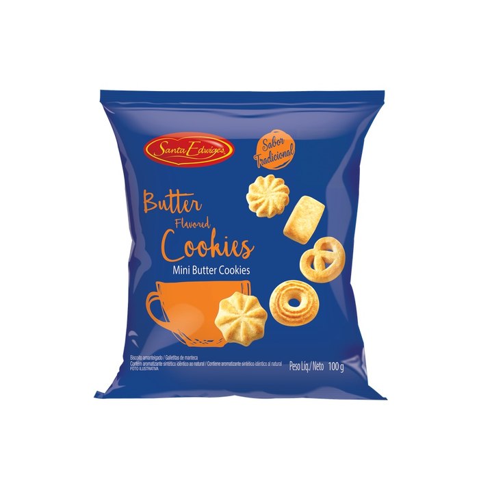 Santa Edwiges Mini Butter Cookies Tradicional 100G