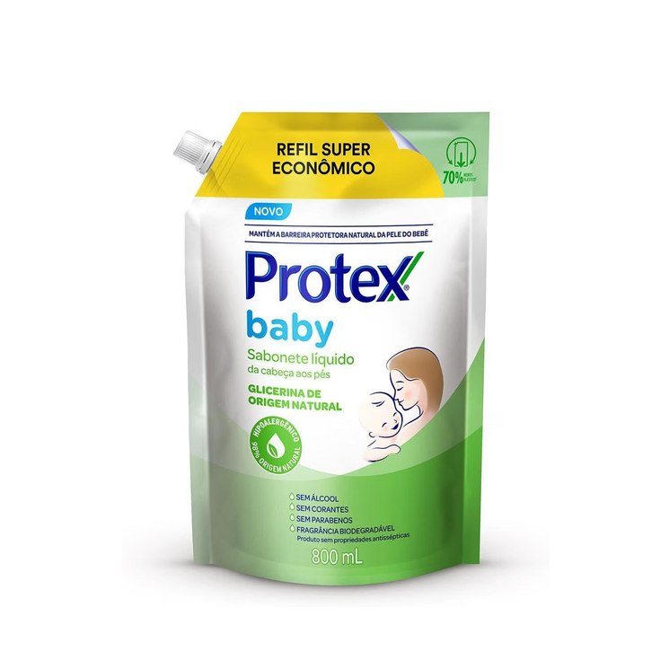 Sabonete Líquido Refil Protex Baby Glicerina Natural 800ml