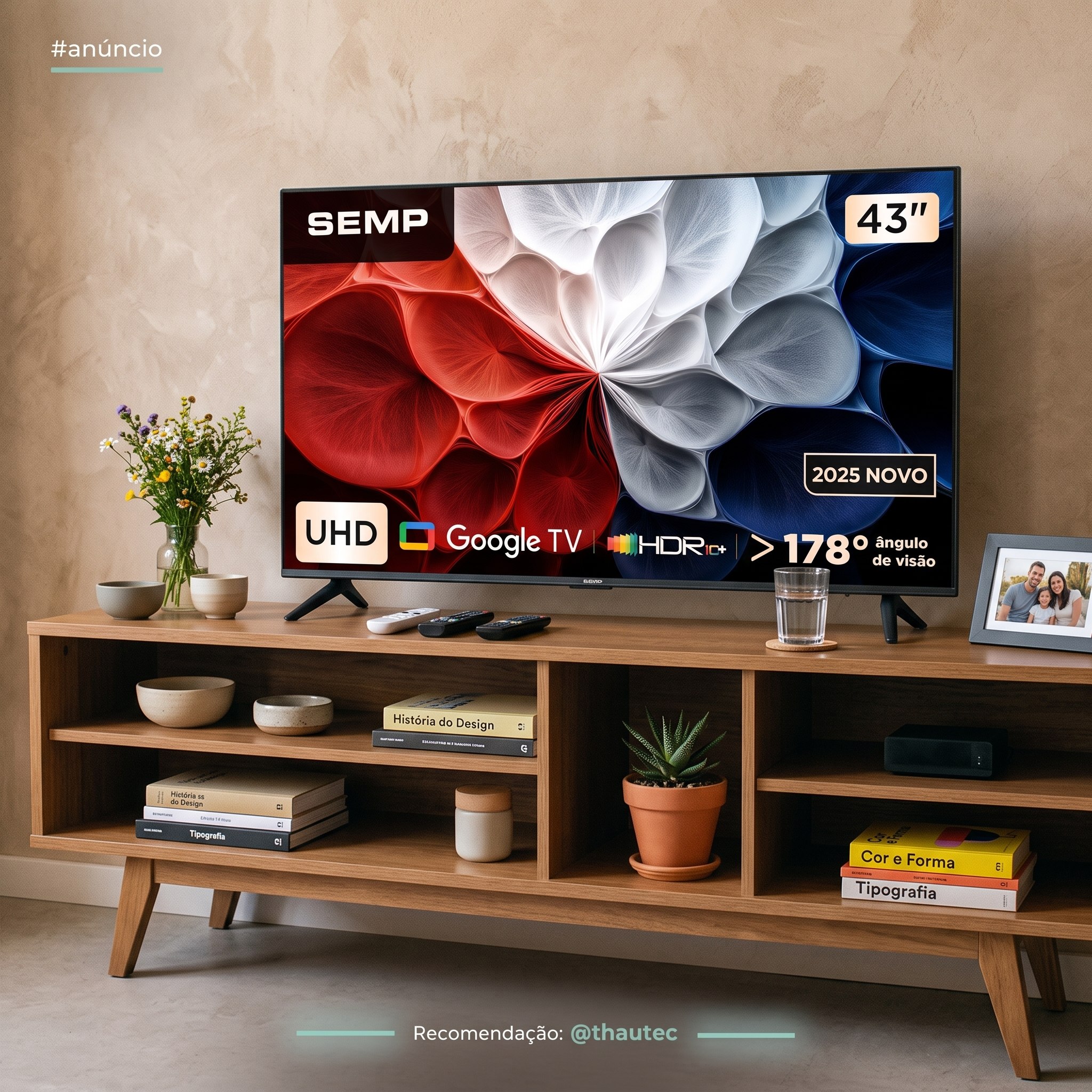 Smart TV Semp 43" 4k Uhd Google Tv (43S62)