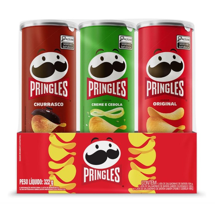 Pringles Pack Promo Salgadinho de Batata Frita 3 Sabores
