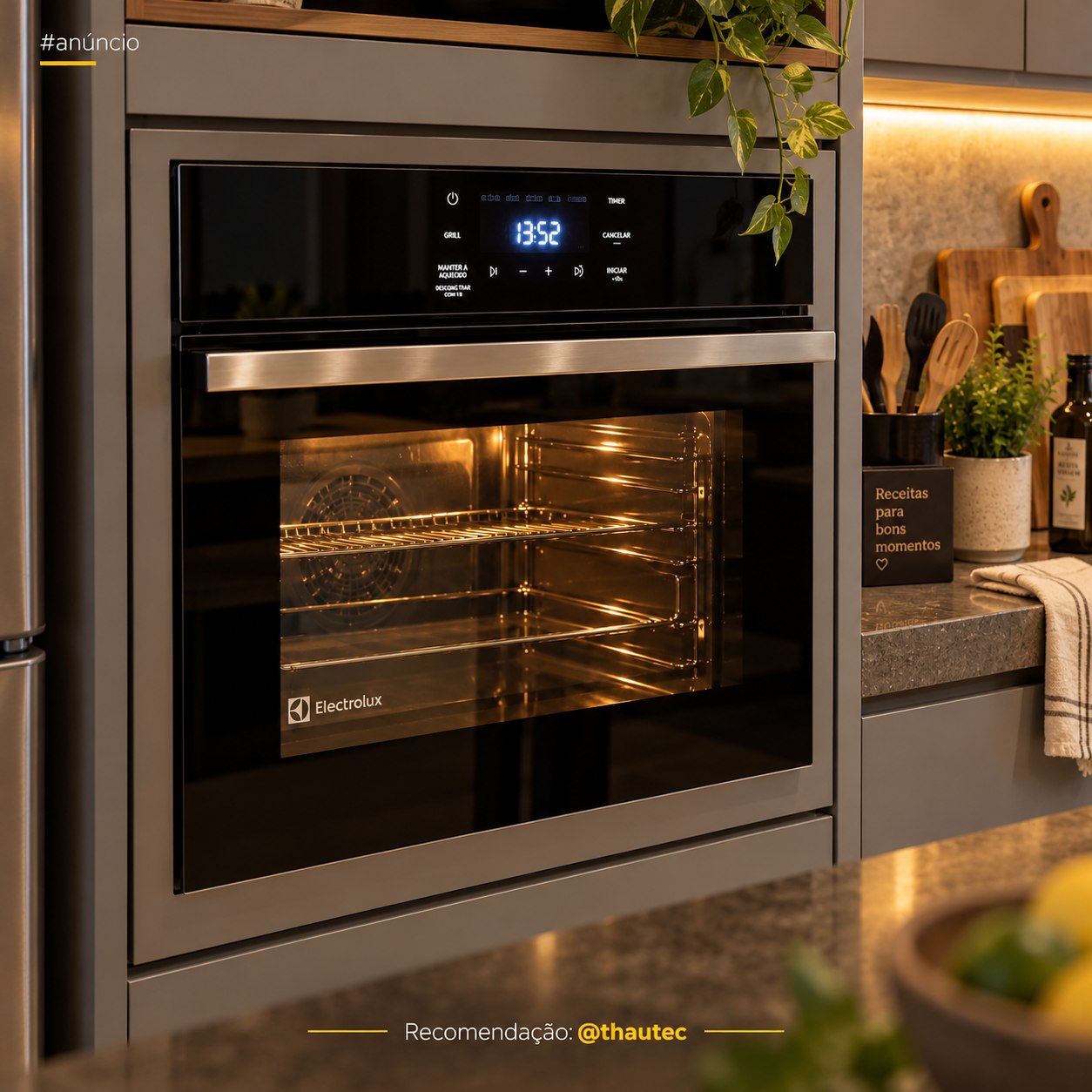 Forno de Embutir Elétrico Electrolux 50L Experience Air Fryer, PerfectCook360 e Painel Touch (OE5EA)