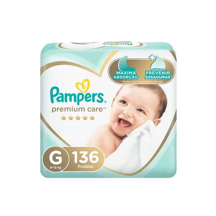 Fralda Pampers Premium Care Tamanho G 136 Unidades
