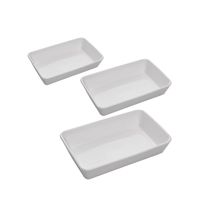 Conjunto 3 Refratários Lyor Línea Branco Porcelana