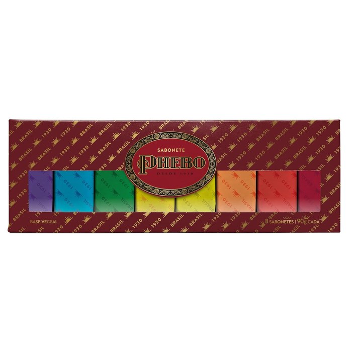Phebo Caixa de Sabonetes, Vinho, 90g, 8 unidades