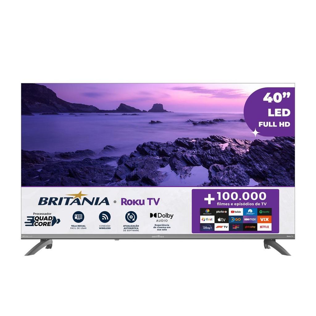 Smart TV 40" Britânia Roku TV HDR10