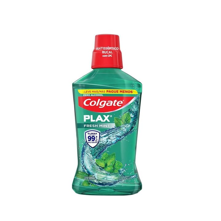 Enxaguante Bucal Sem Álcool Colgate Plax Fresh Mint 500ml