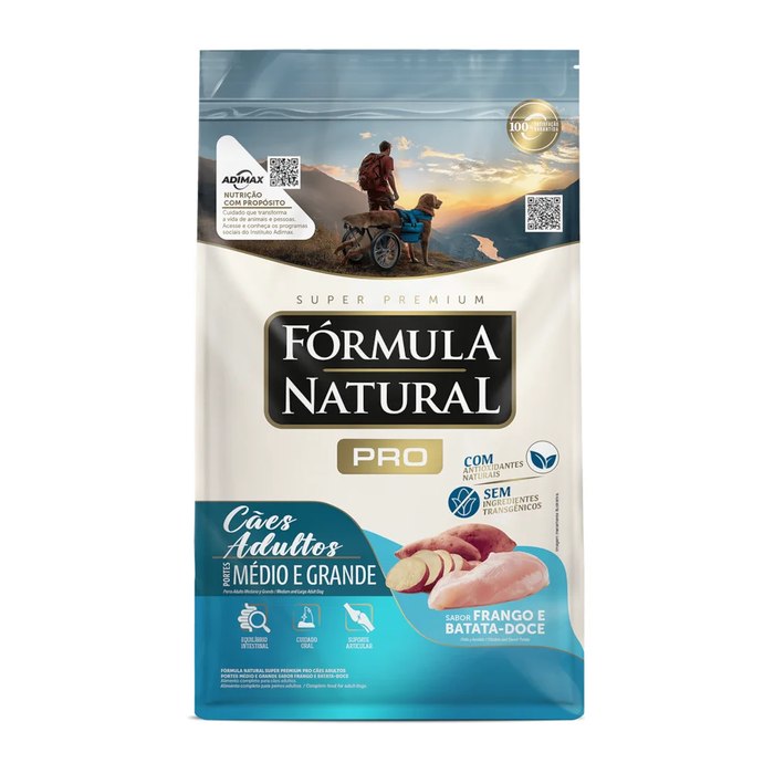 Fórmula Natural Super Premium Pró Cães Adultos Portes Médio E Grande Sabor Frango e Arroz Integral 15KG