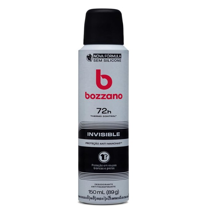 [6 UNIDADES] Desodorante Aerossol Antitranspirante Masculino Bozzano Invisible 150ml