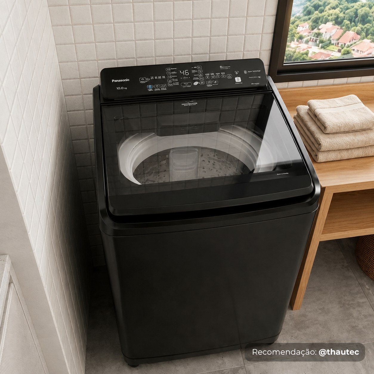 Máquina de lavar Intuitive+ Panasonic 19kg Lavagem Eficiente SmartSense Sistema Ciclone Ciclo Pet (NA-F190G1BB)