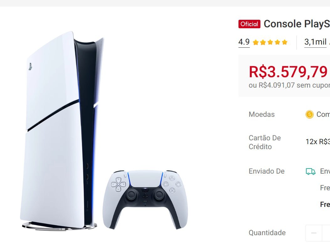Console Playstation 5 Slim Edição Digital 825Gb