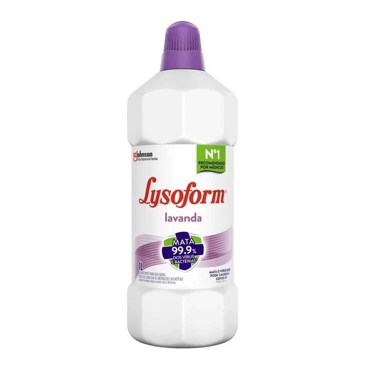Desinfetante Líquido Lysoform Lavanda Limpeza Pesada e Eficiente 1L