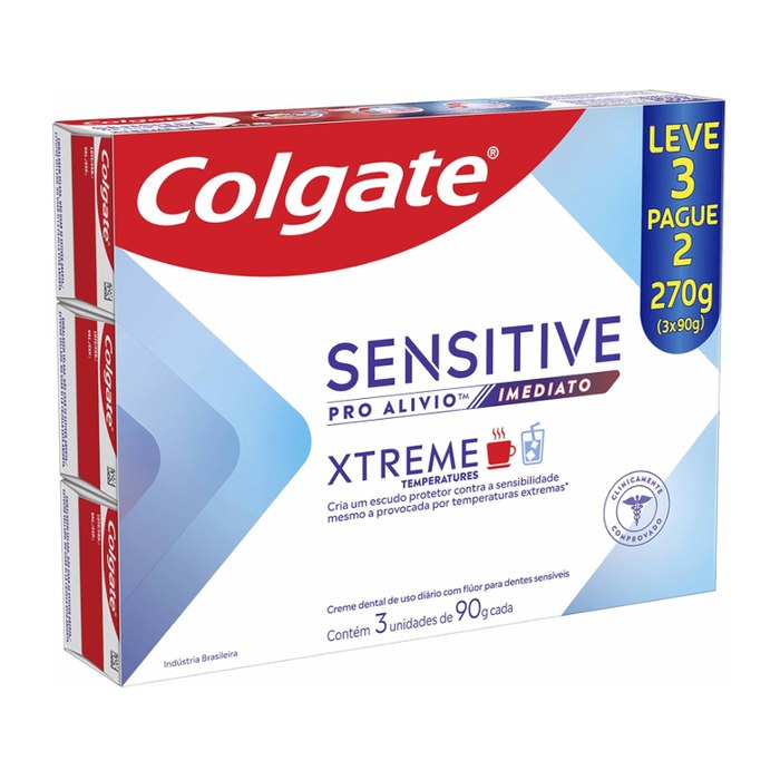 Colgate Sensitive Pro Alívio Imediato Xtreme Creme Dental, 3x90g