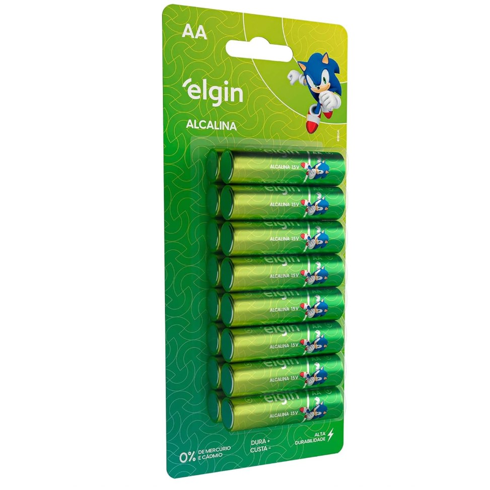 Pilha Alcalina AA com 16 unidades Elgin Comum