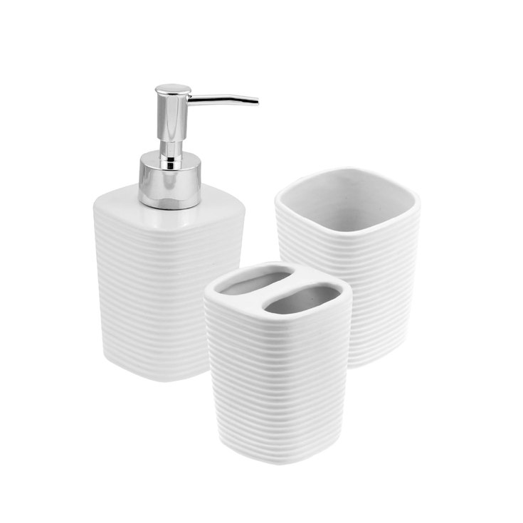 Conjunto WOLFF 3 Peças para Banheiro Lines Branco