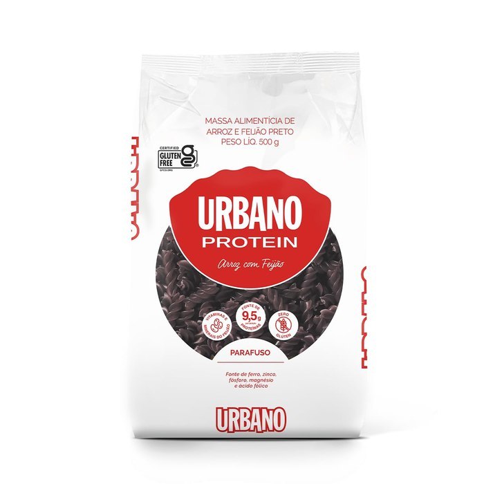 Macarrão Parafuso de Arroz e Feijão Preto Urbano 500g