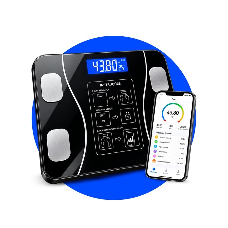 Balança Corporal Inteligente Digital Bluetooth até 180kg