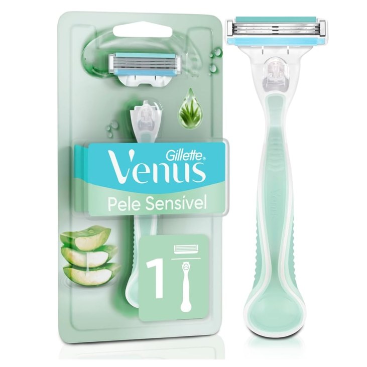 Gillette Venus Pele Sensível Aparelho de Depilar com Aloe Vera, 1 Unidade