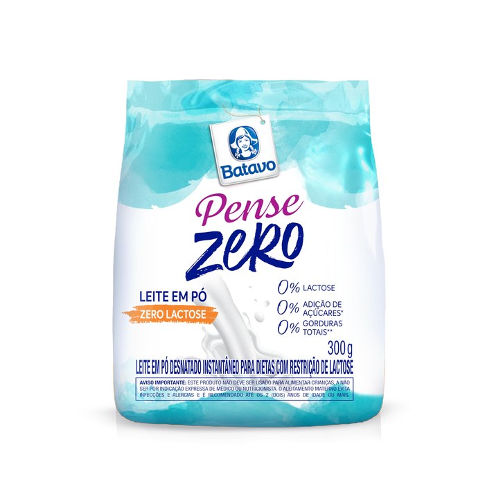 Leite em Pó Desnatado Instantâneo Batavo Pense Zero Sachê 300g