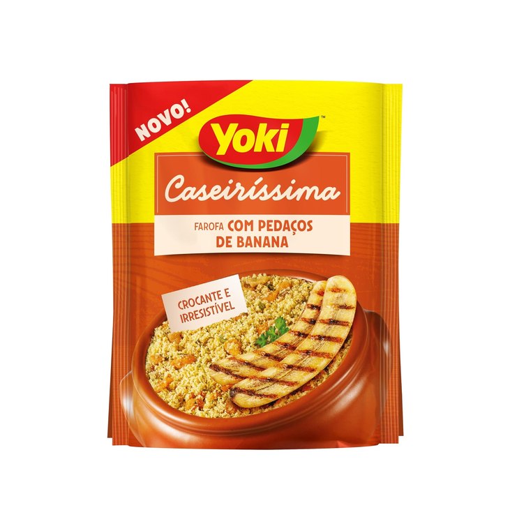 Farofa de Mandioca com Pedaços de Banana Crocante Yoki Caseiríssima Pacote 200g