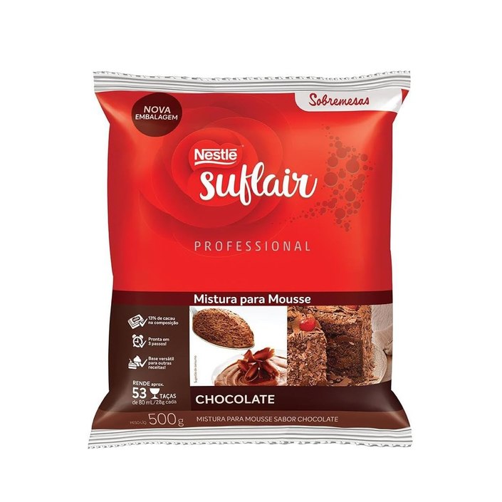 Mistura para Mousse Sabor Chocolate Suflair500g