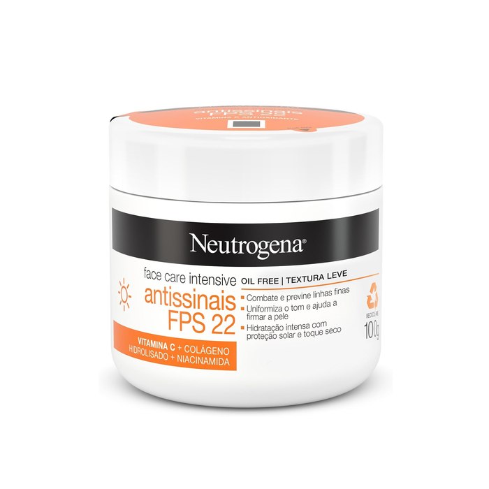 Creme Facial Antissinais Neutrogena Face Care Intensive FPS 22 100g